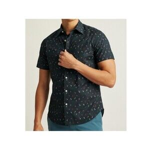 Bonobos Stretch Riviera Short Sleeve Men's Shirt Printed Athletic Fit L 283262